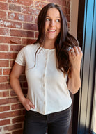Happiness Trails Boutique - White ribbed knit top