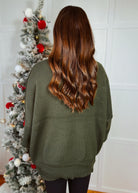 Happiness Trails Boutique - Dark olive knit sweater