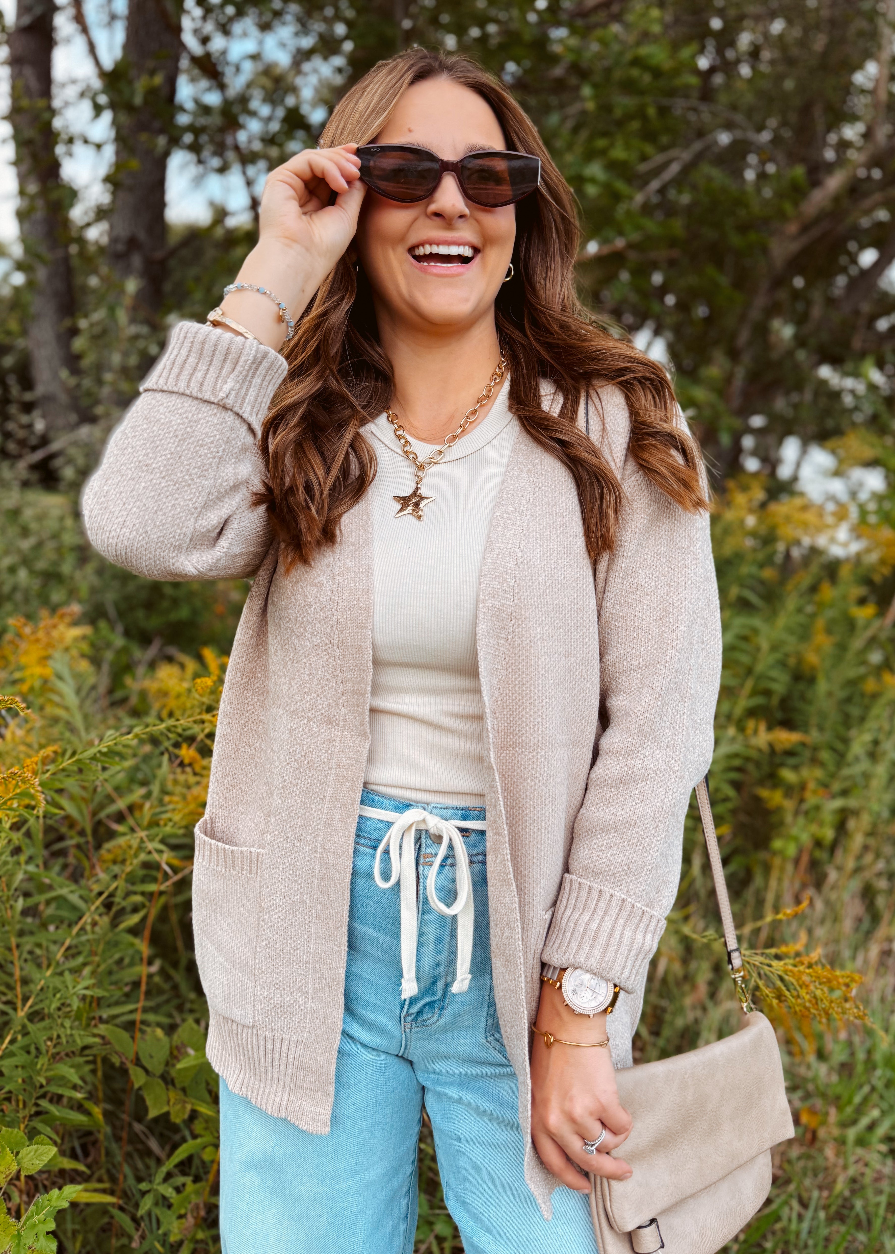 Happiness Trails Boutique - Heather mocha knit cardigan