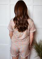 Happiness Trails Boutique Ice coffee gingham pajama set