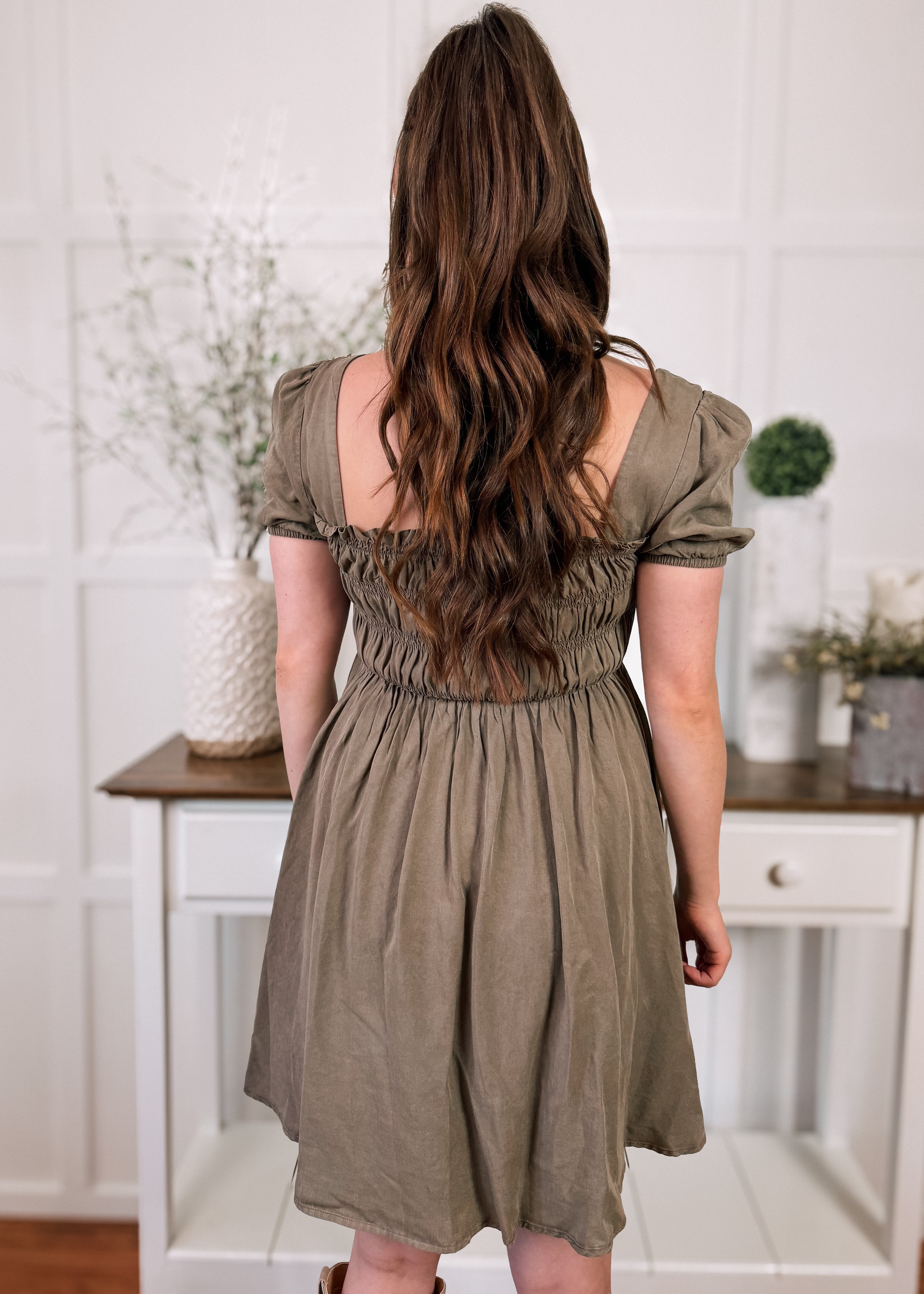 Happiness Trails Boutique - Olive mini dress
