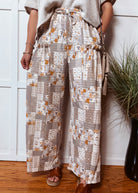 Happiness Trails Boutique - Ash violet patchwork print pants