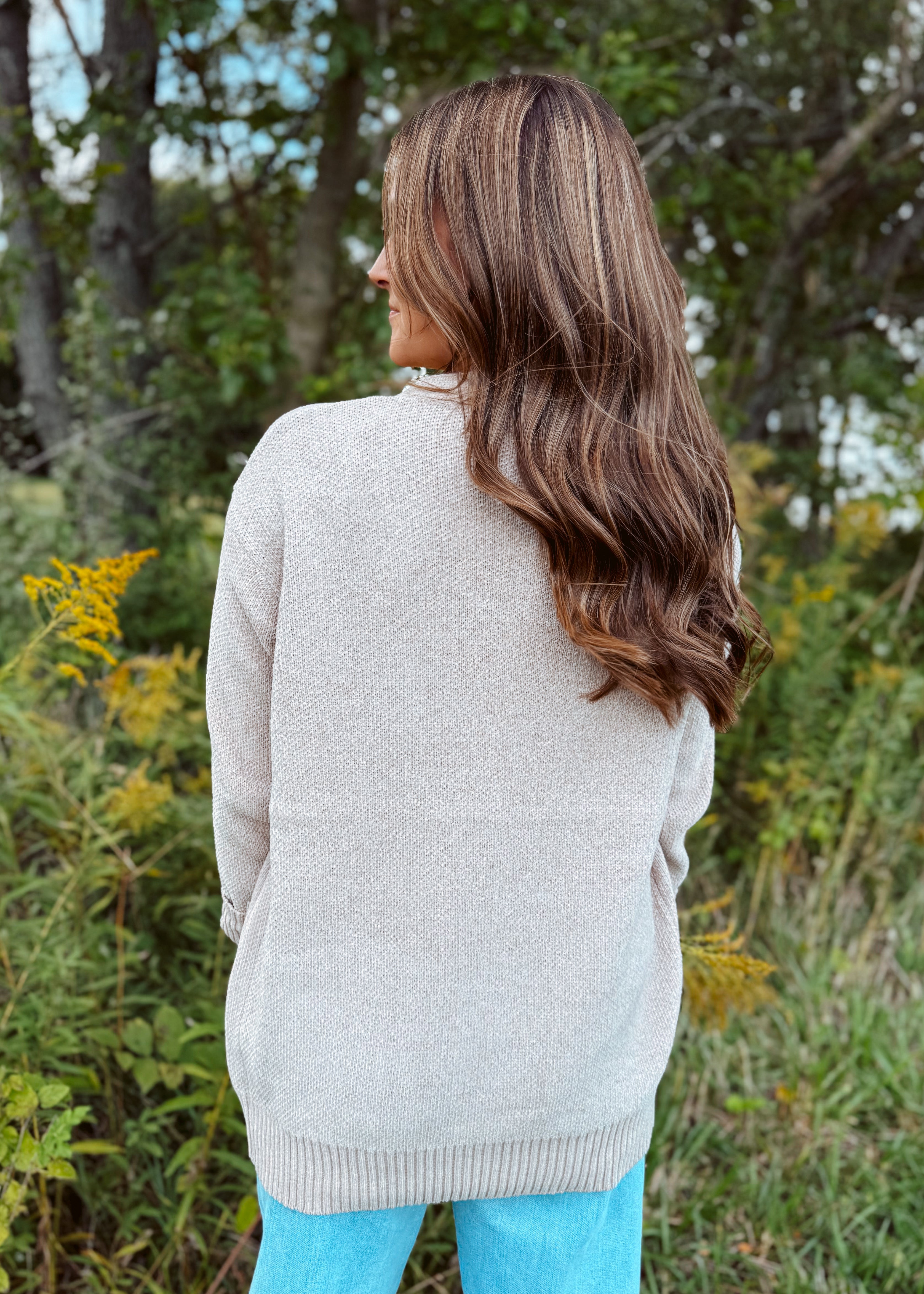 Happiness Trails Boutique - Heather mocha knit cardigan