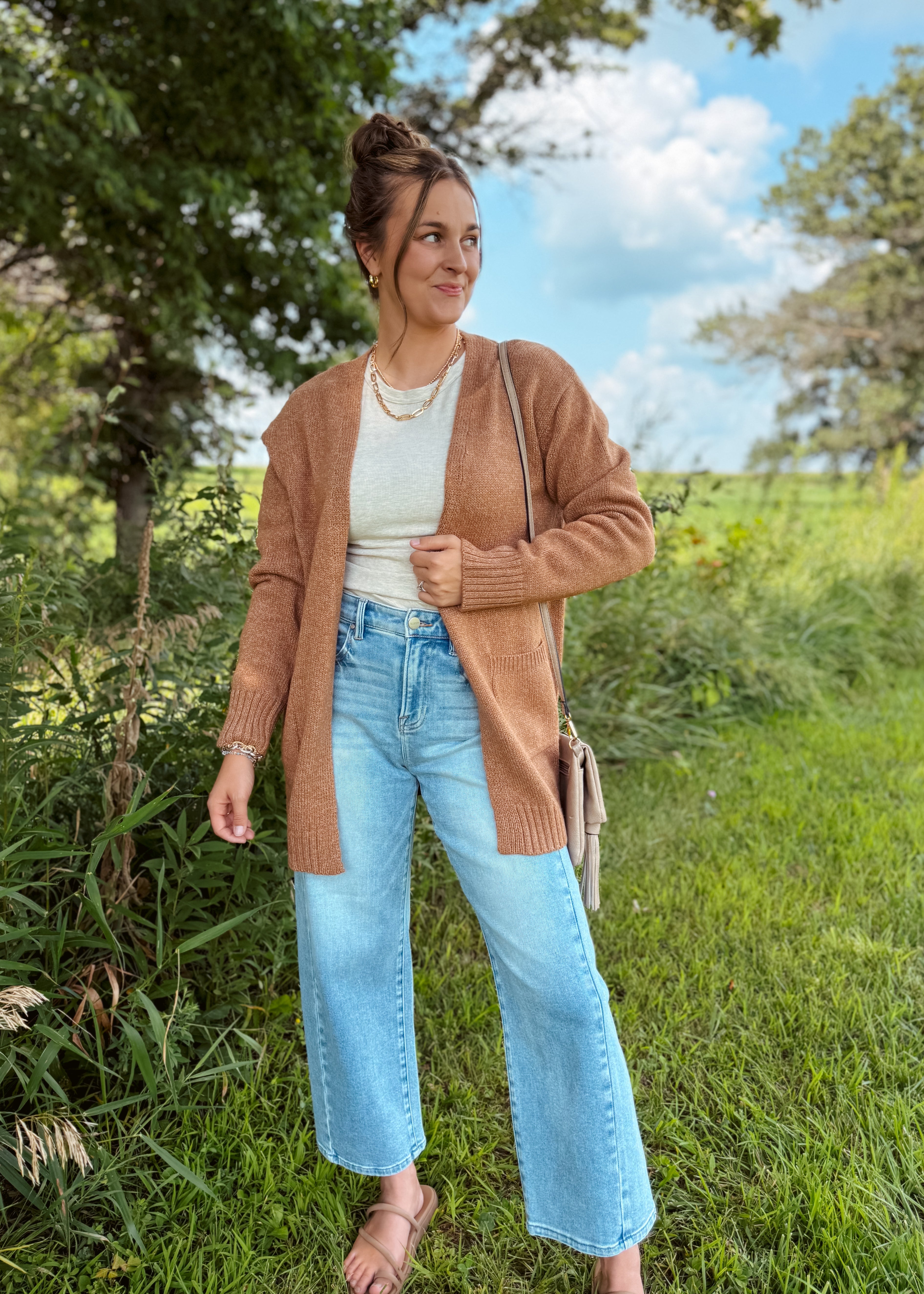Happiness Trails Boutique - Deep camel knit cardigan