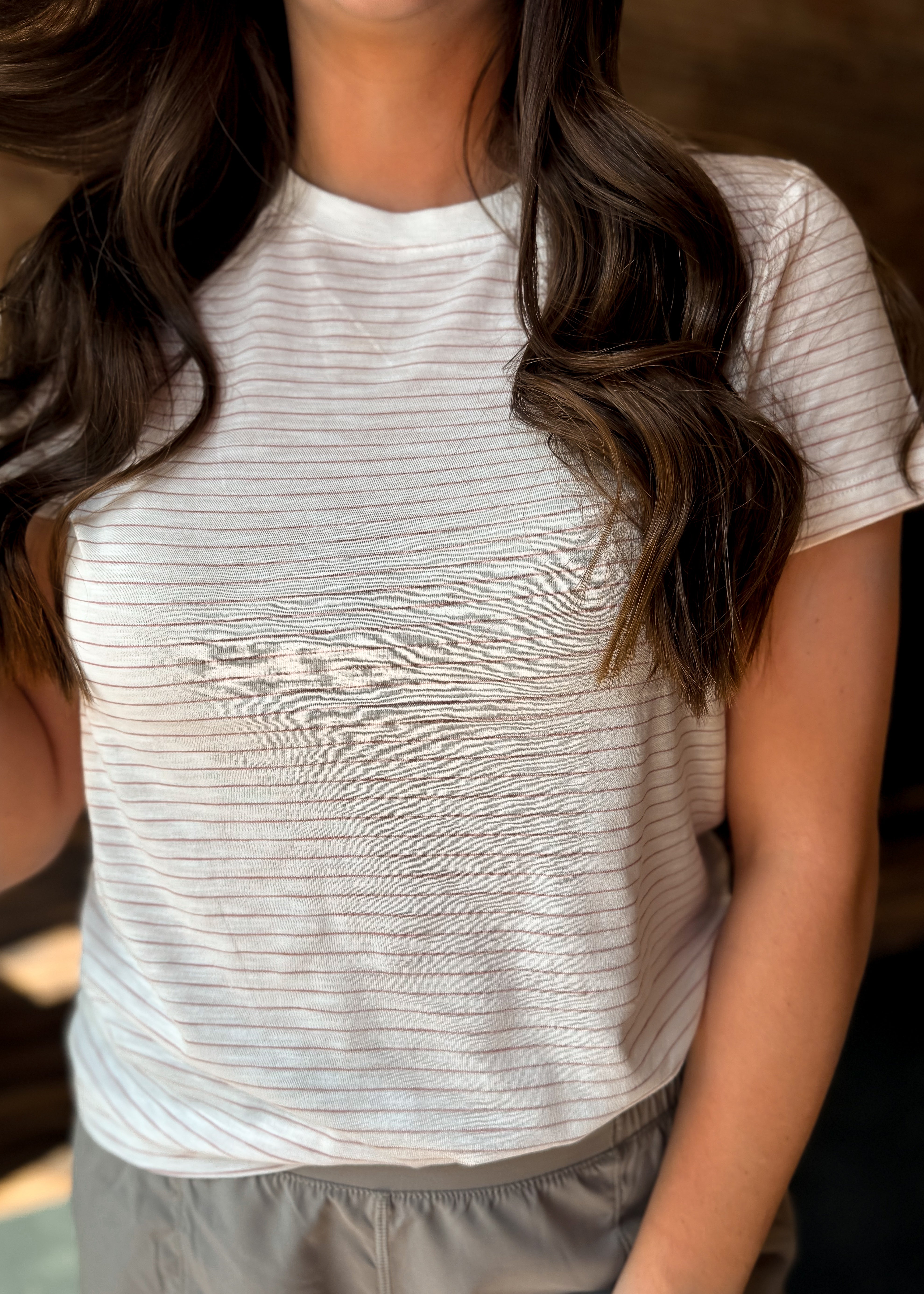 Happiness Trails Boutique - Ivory base with soft rose stripe detailing