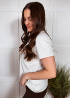 Happiness Trails Boutique - Light heather grey short sleeve top