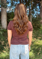 Happiness Trails Boutique - Deep mahogany short sleeve top