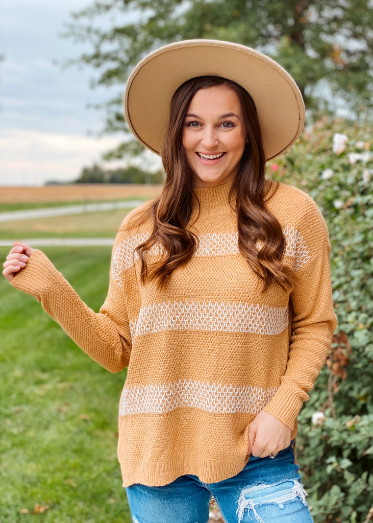 Marigold striped knit sweater
