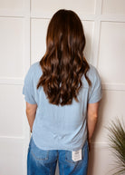 Happiness Trails Boutique - Ice blue short sleeve top