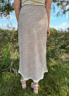 Happiness Trails Boutique - Mocha/pink floral midi skirt
