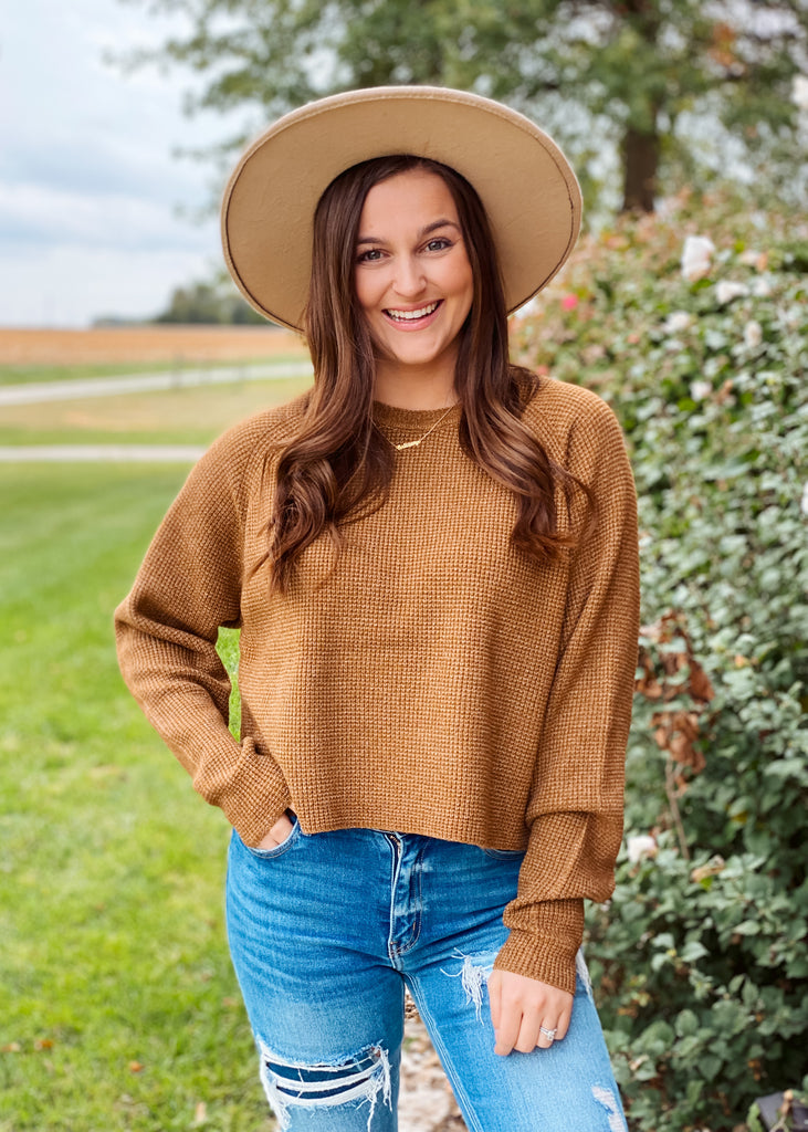 Brown cropped sweater