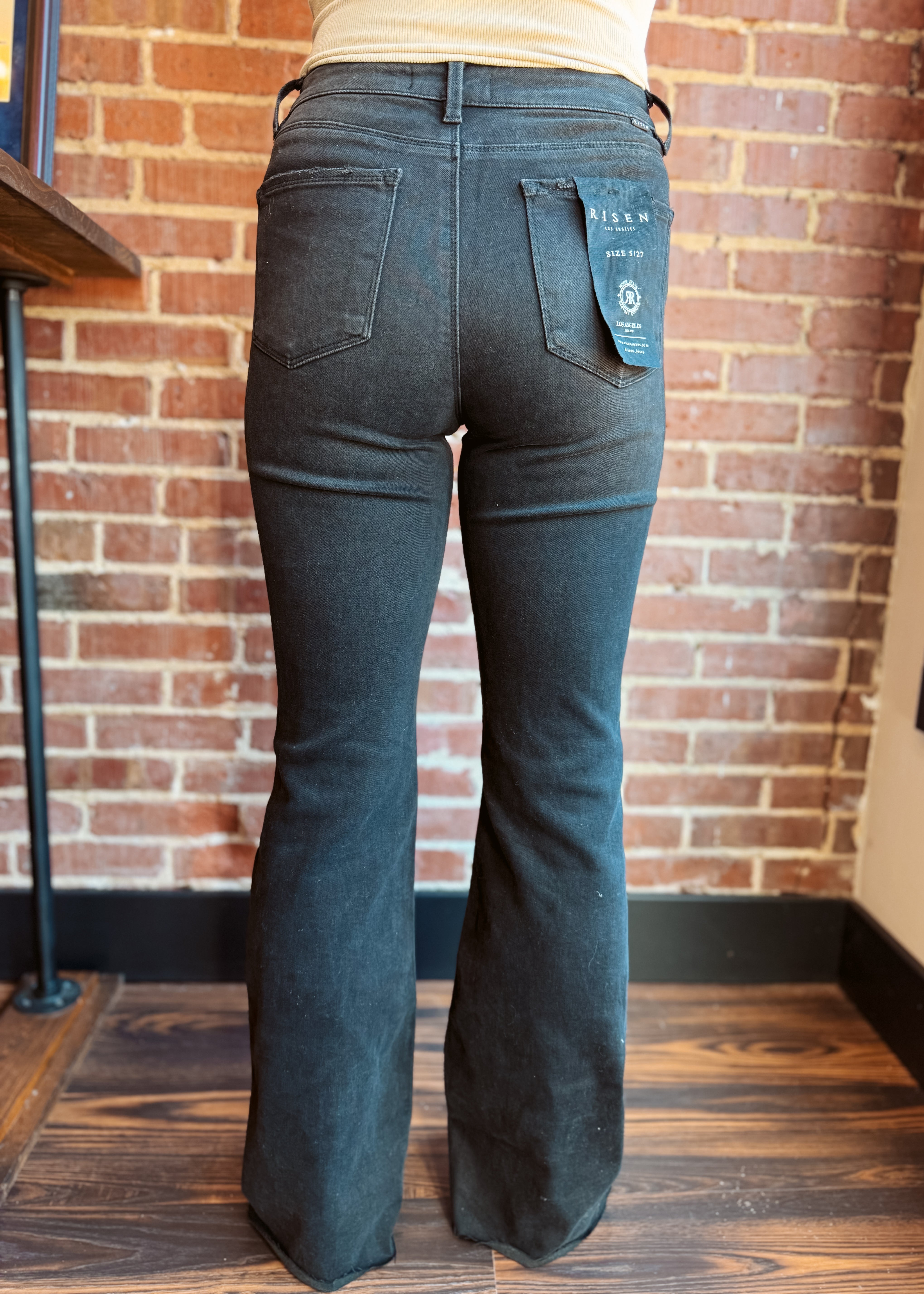 Happiness Trails Boutique - Risen black high rise flare jeans