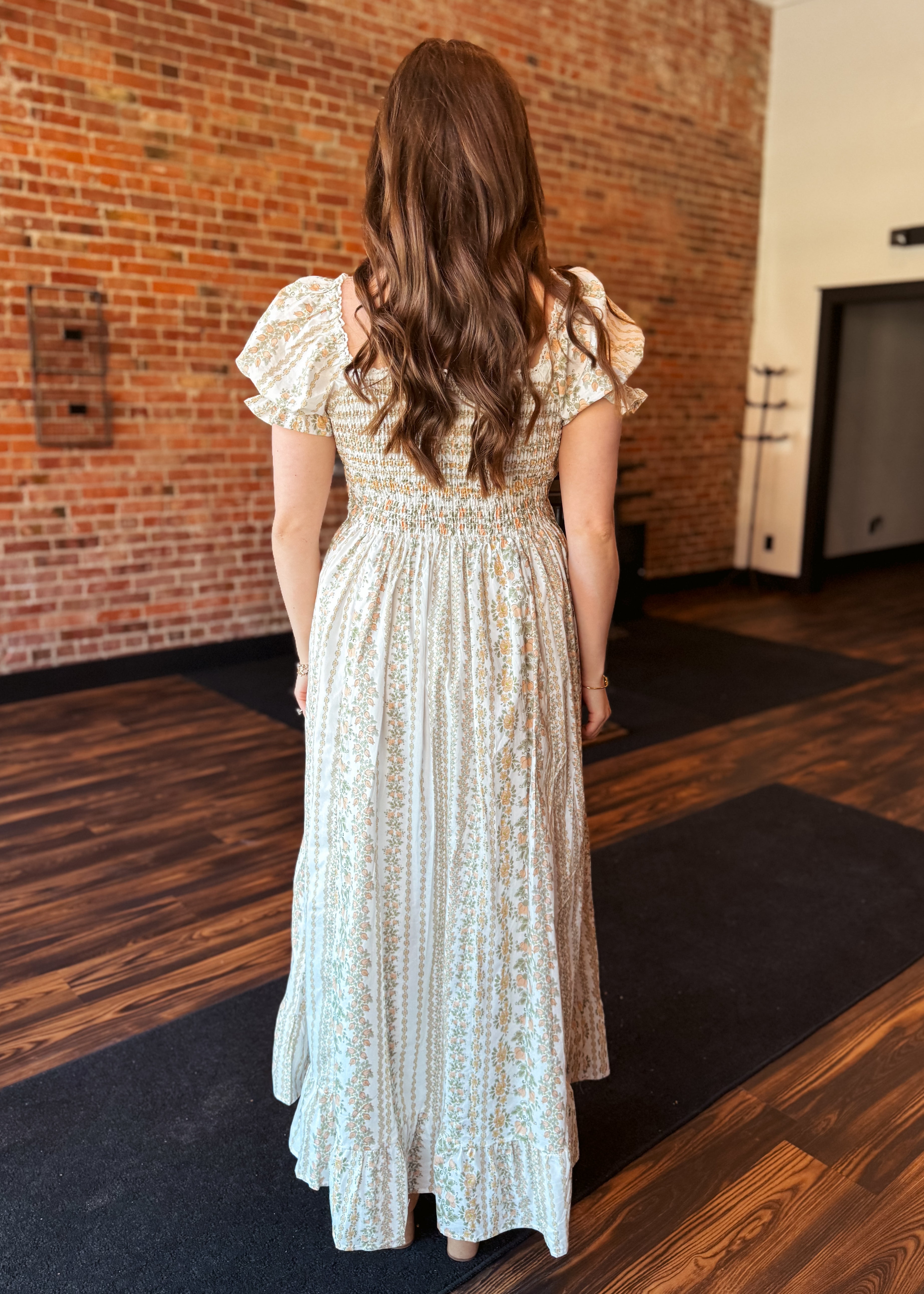 Happiness Trails Boutique - Coral peach floral maxi dress