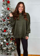 Happiness Trails Boutique - Dark olive knit sweater
