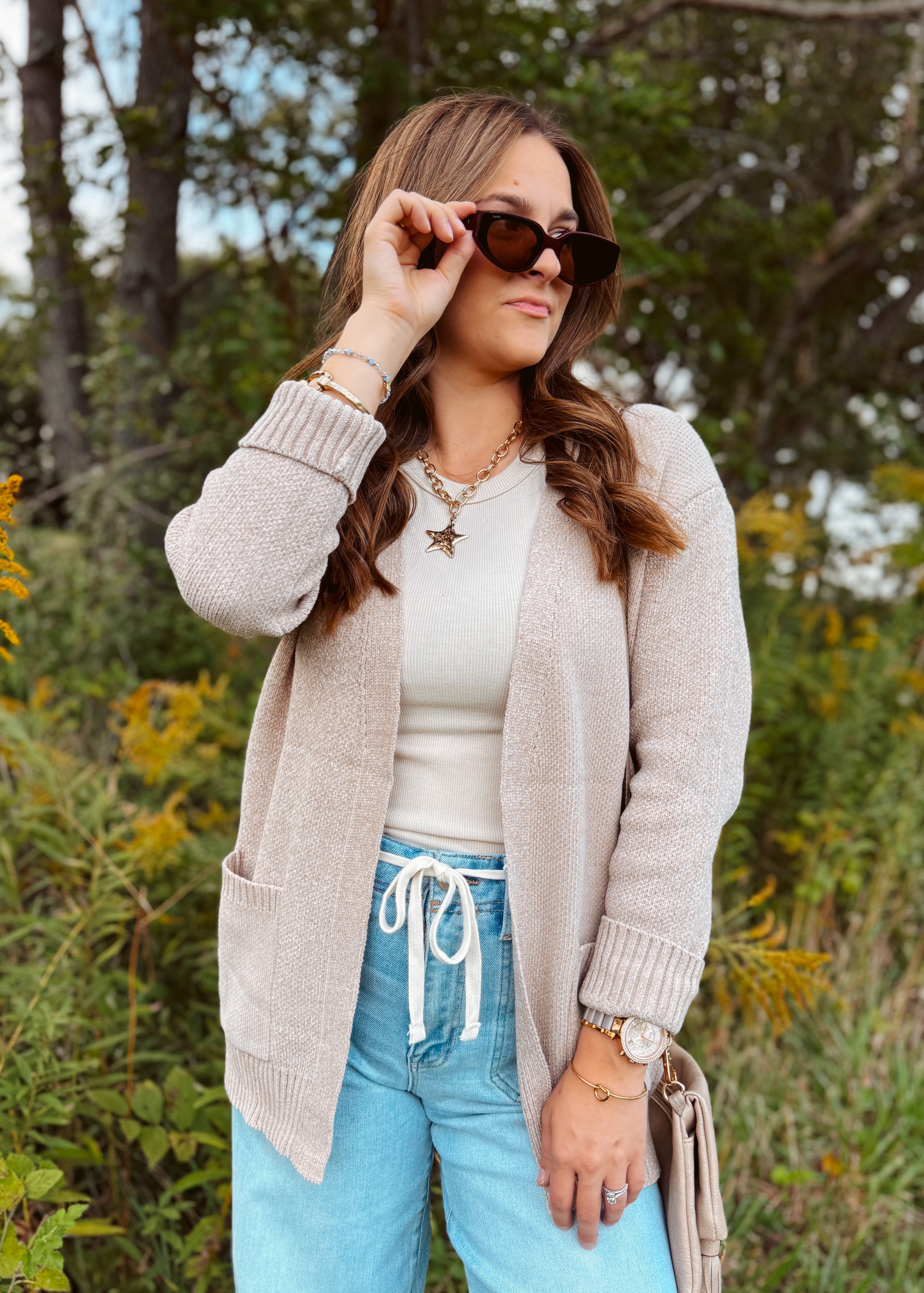 Happiness Trails Boutique - Heather mocha knit cardigan