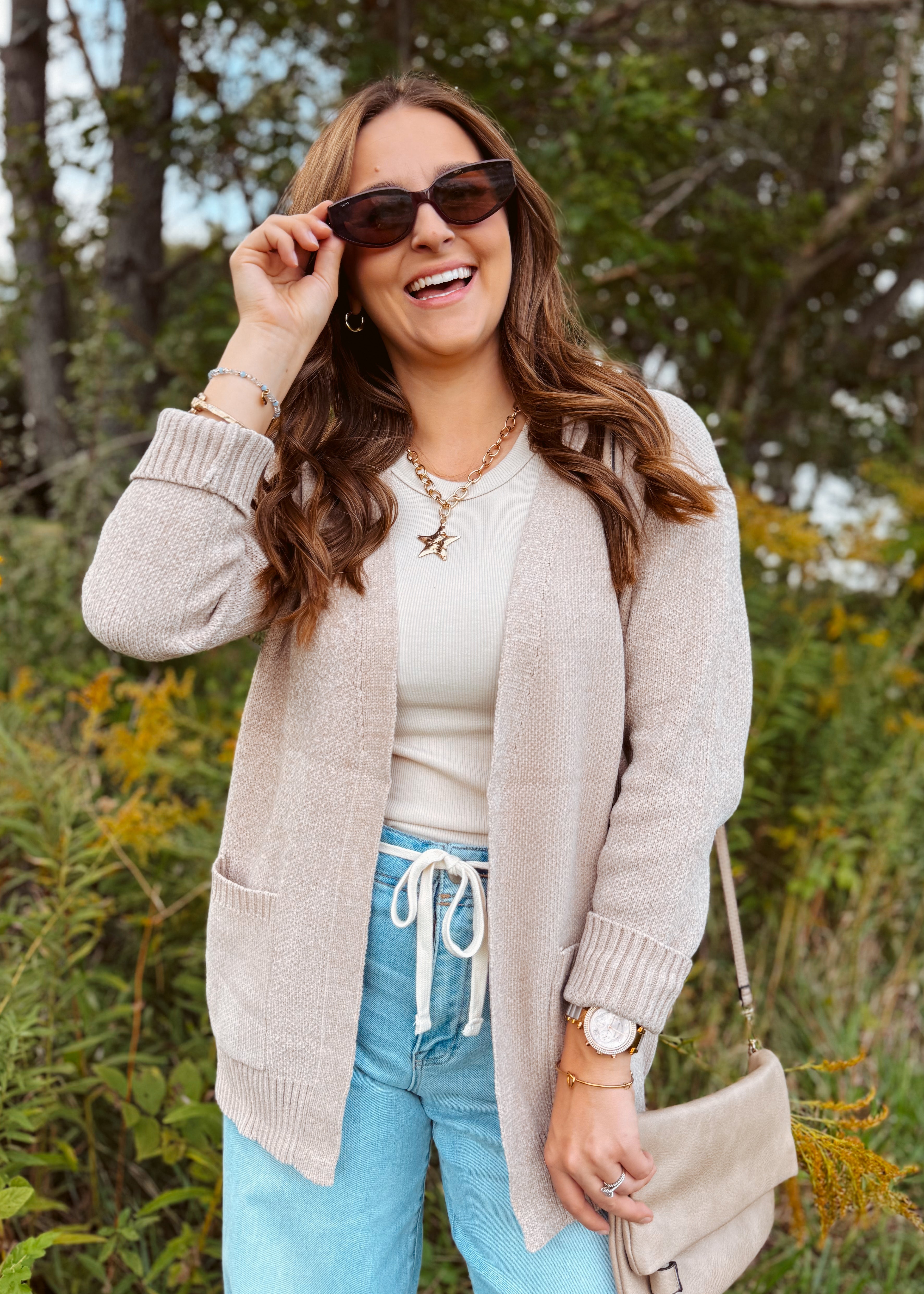 Happiness Trails Boutique - Heather mocha knit cardigan