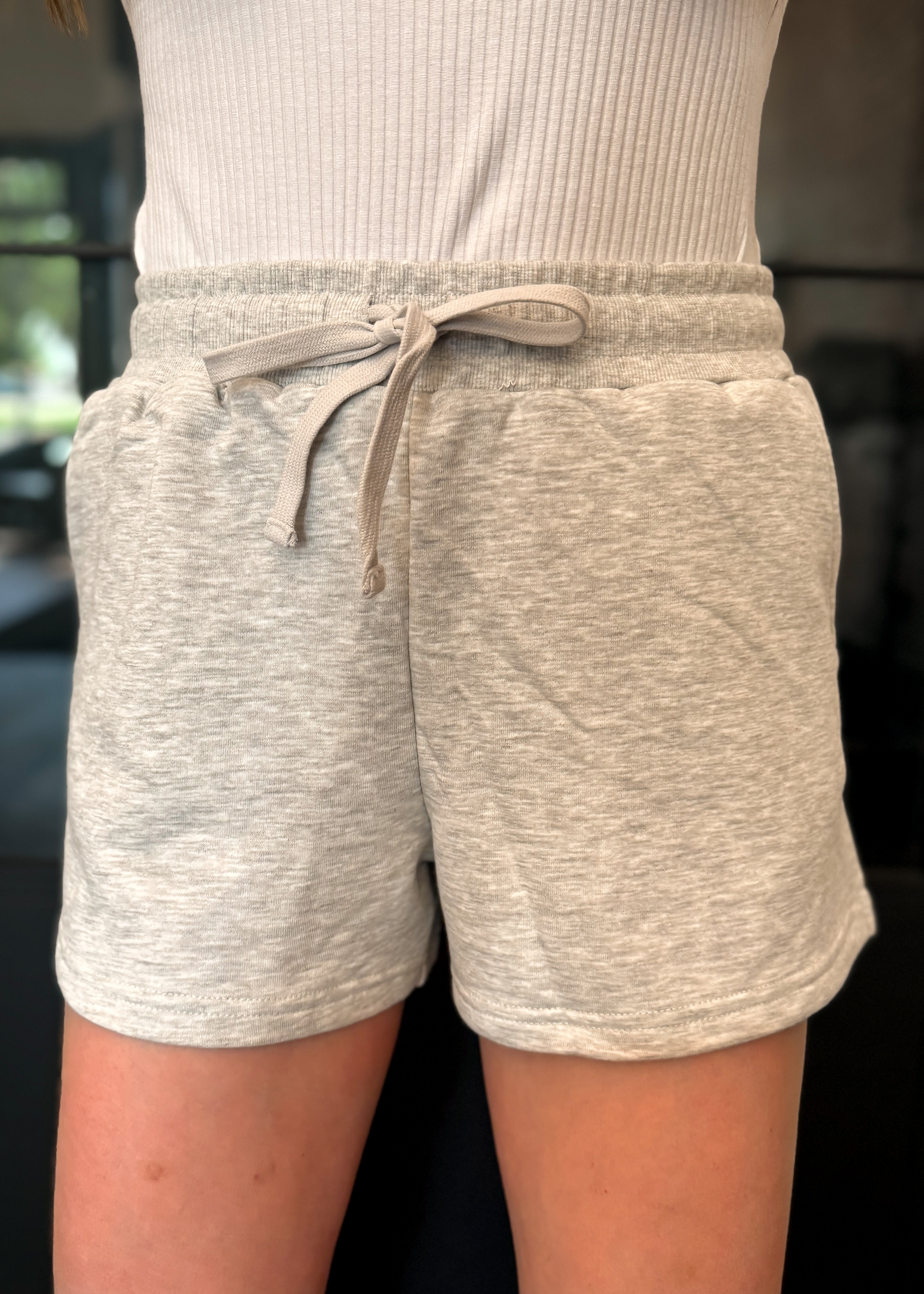 Happiness Trails Boutique - Charcoal knit shorts
