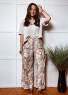 Happiness Trails Boutique - Ash violet patchwork print pants