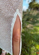 Happiness Trails Boutique - Mocha/pink floral midi skirt
