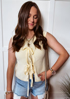 Happiness Trails Boutique - Light yellow sweater vest