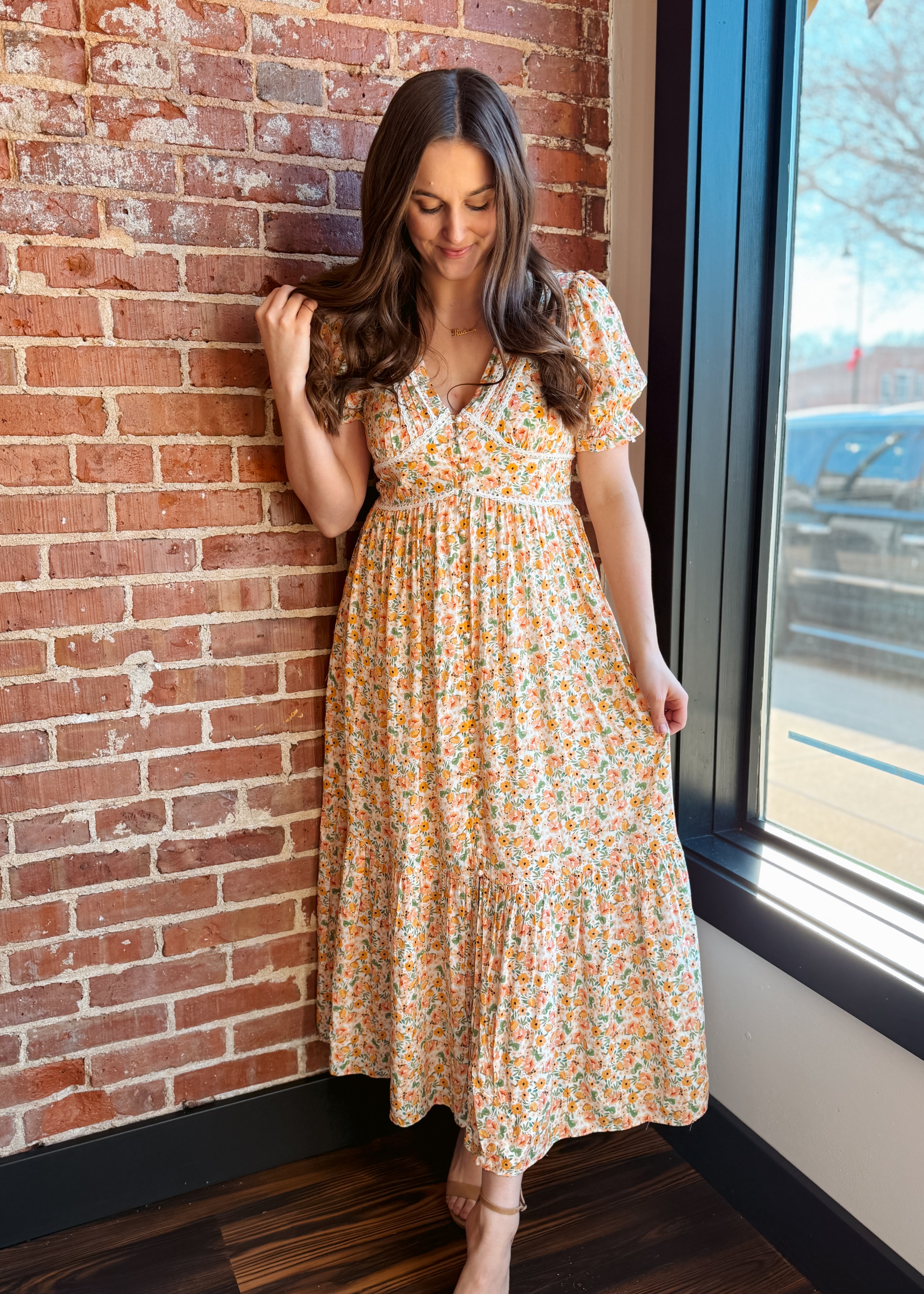 Happiness Trails Boutique - Yellow floral maxi dress