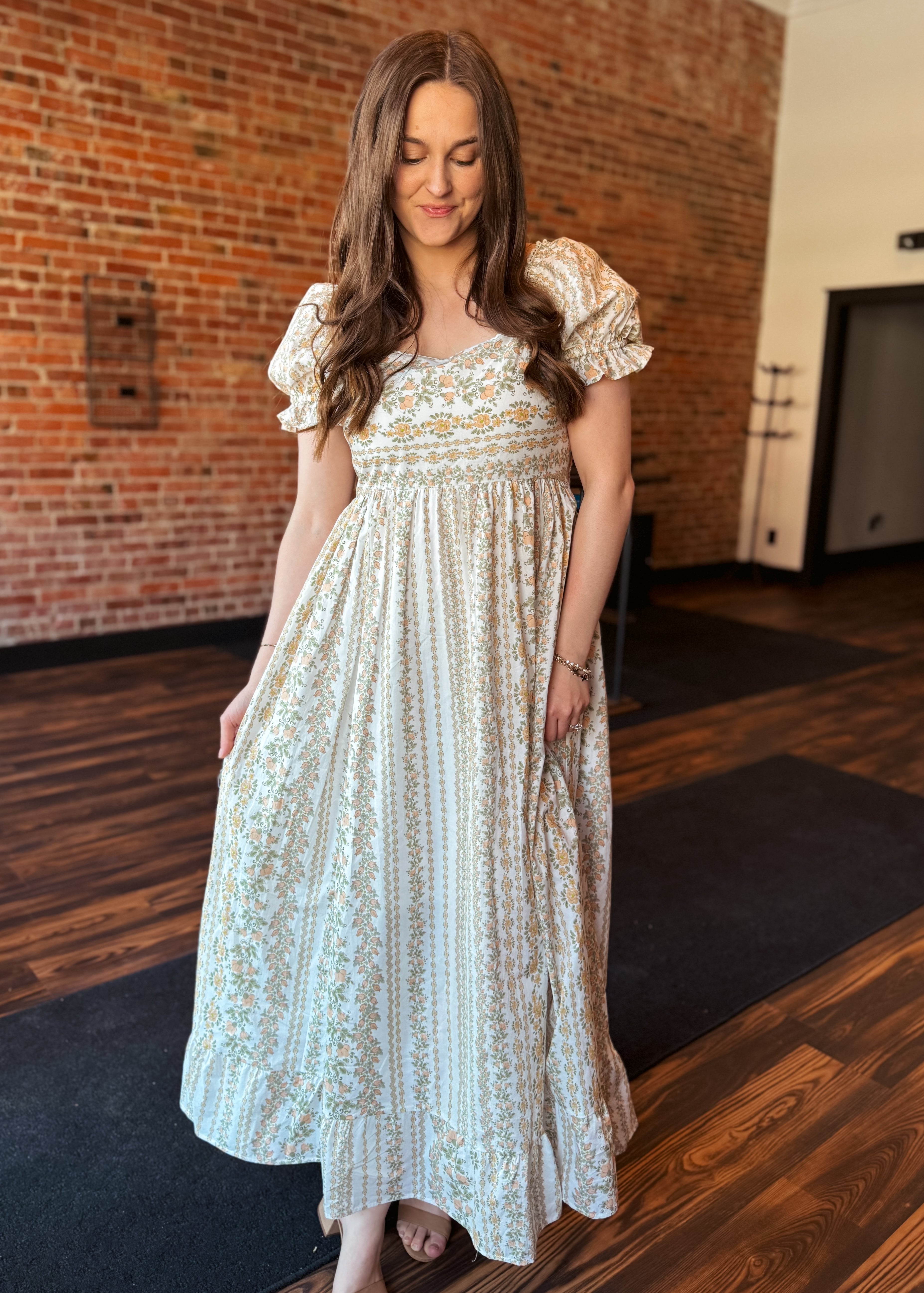 Happiness Trails Boutique - Coral peach floral maxi dress