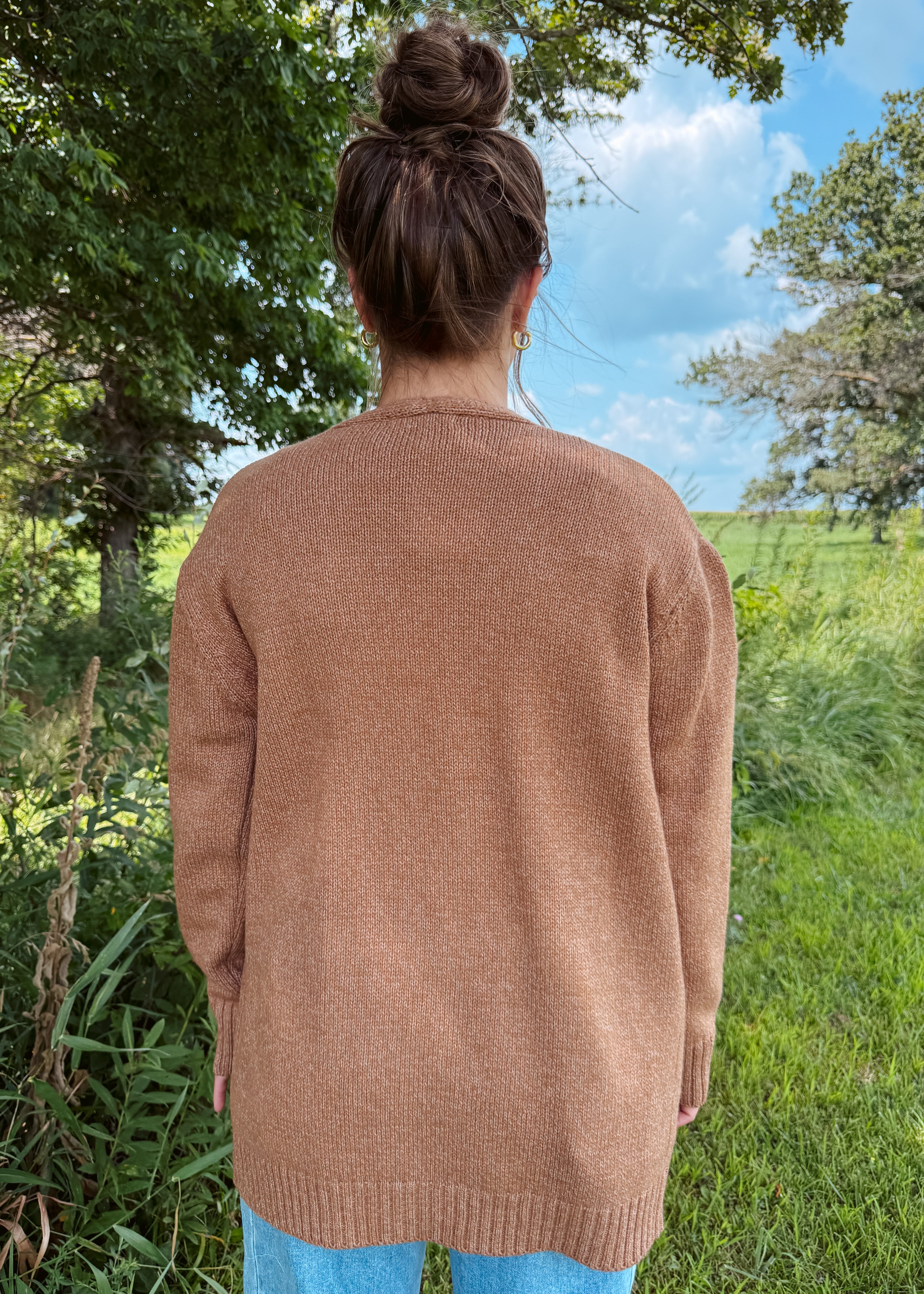 Happiness Trails Boutique - Deep camel knit cardigan