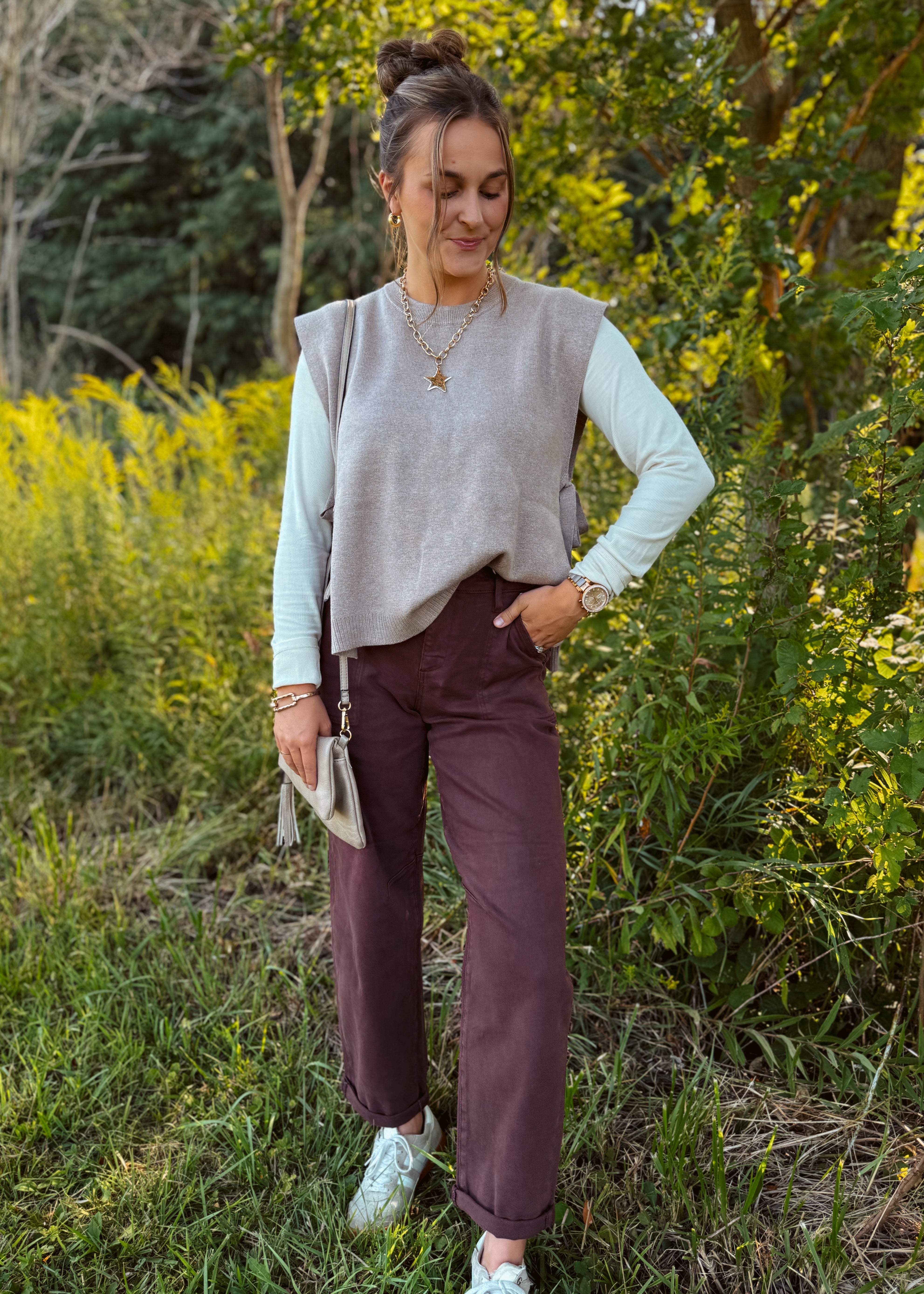 Happiness Trails Boutique - Mocha open side sweater vest