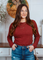 Happiness Trails Boutique - Brick long sleeve top