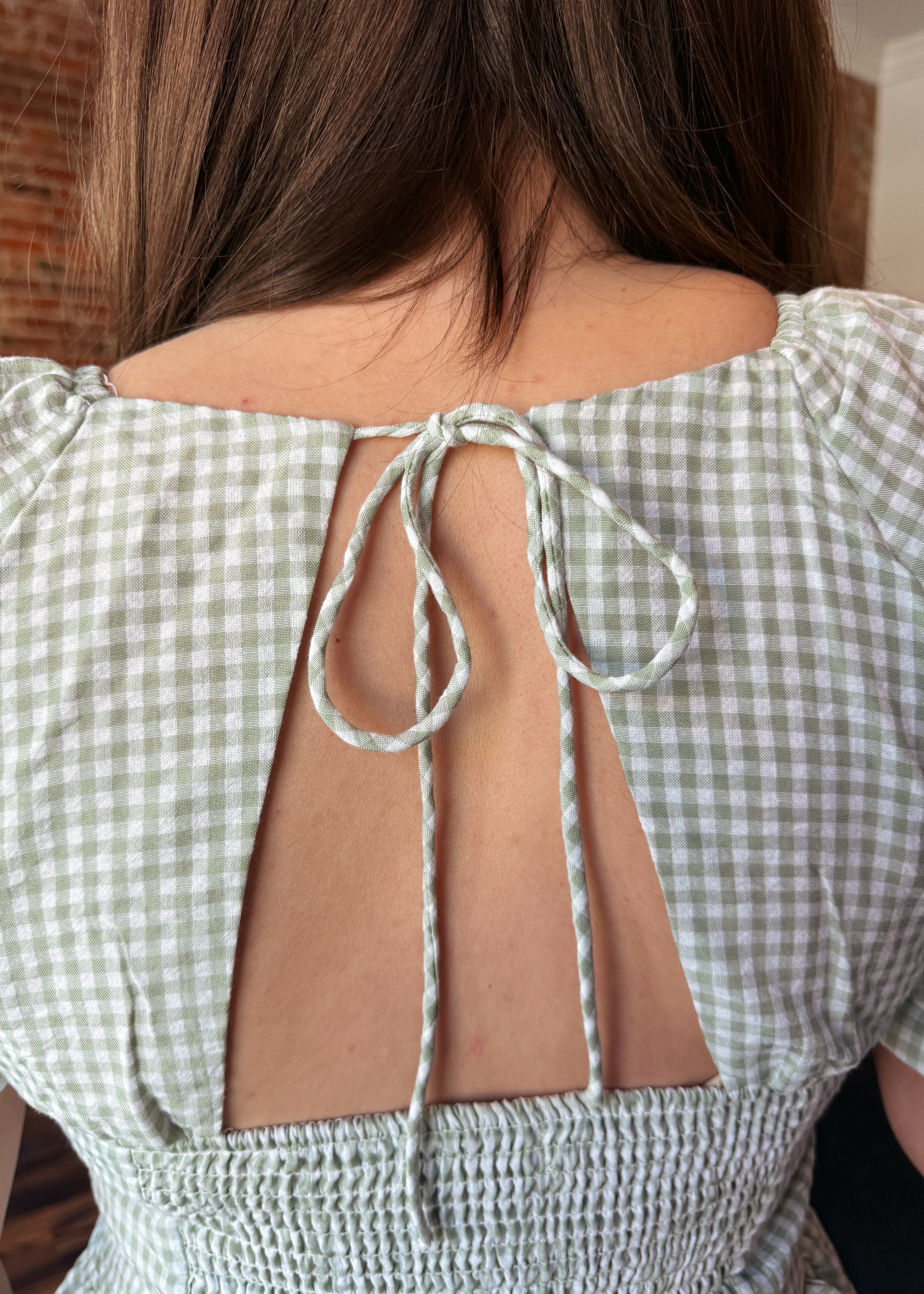 Happiness Trails Boutique - Mint and white gingham dress