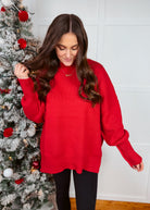 Happiness Trails Boutique -Red knit sweater