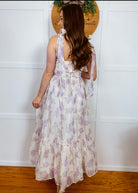 Lavender floral tiered maxi dress