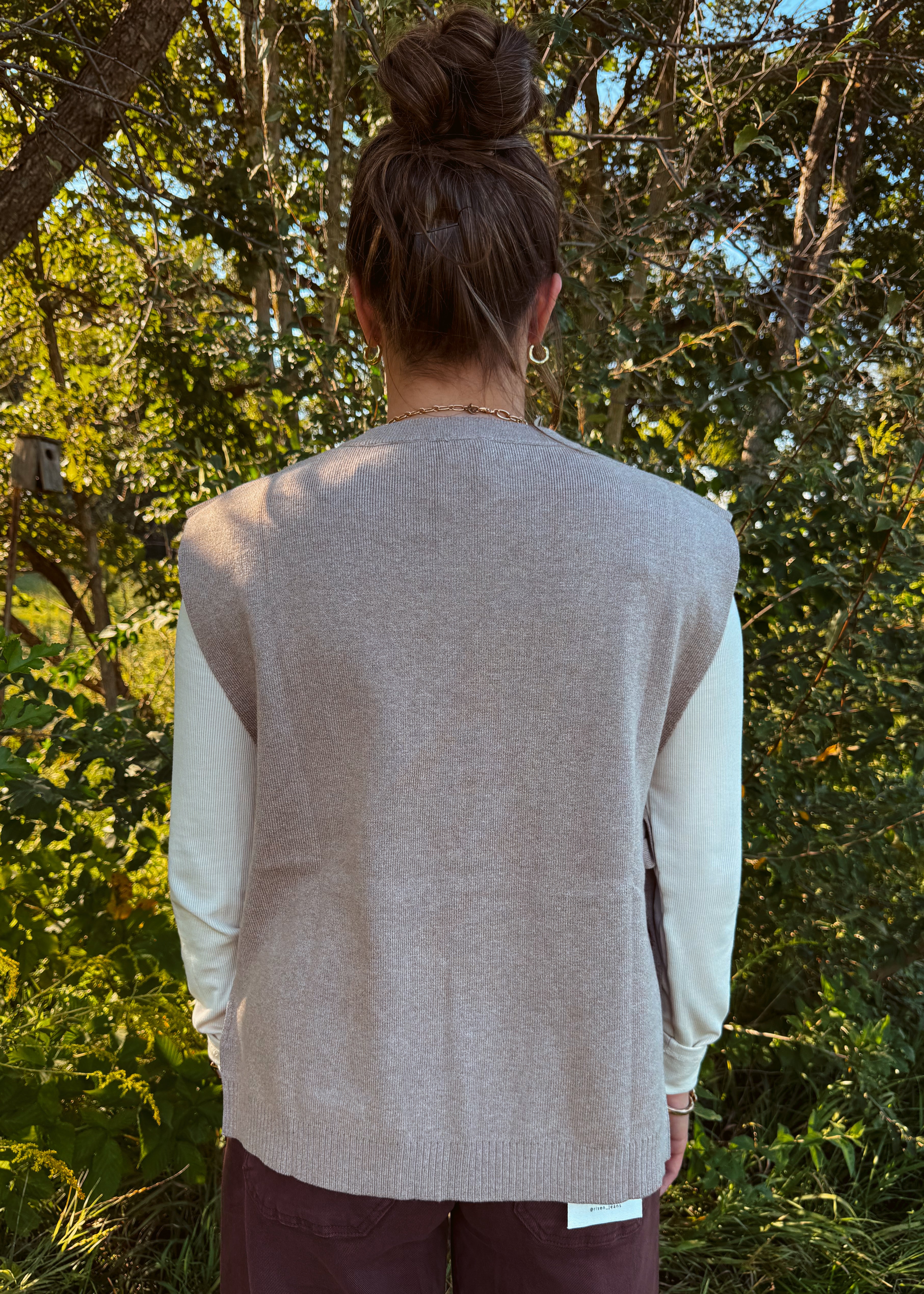 Happiness Trails Boutique - Mocha open side sweater vest