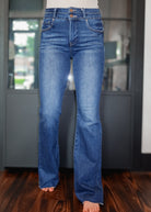 Happiness Trails Boutique - Risen high rise dark wash denim bootcut jeans