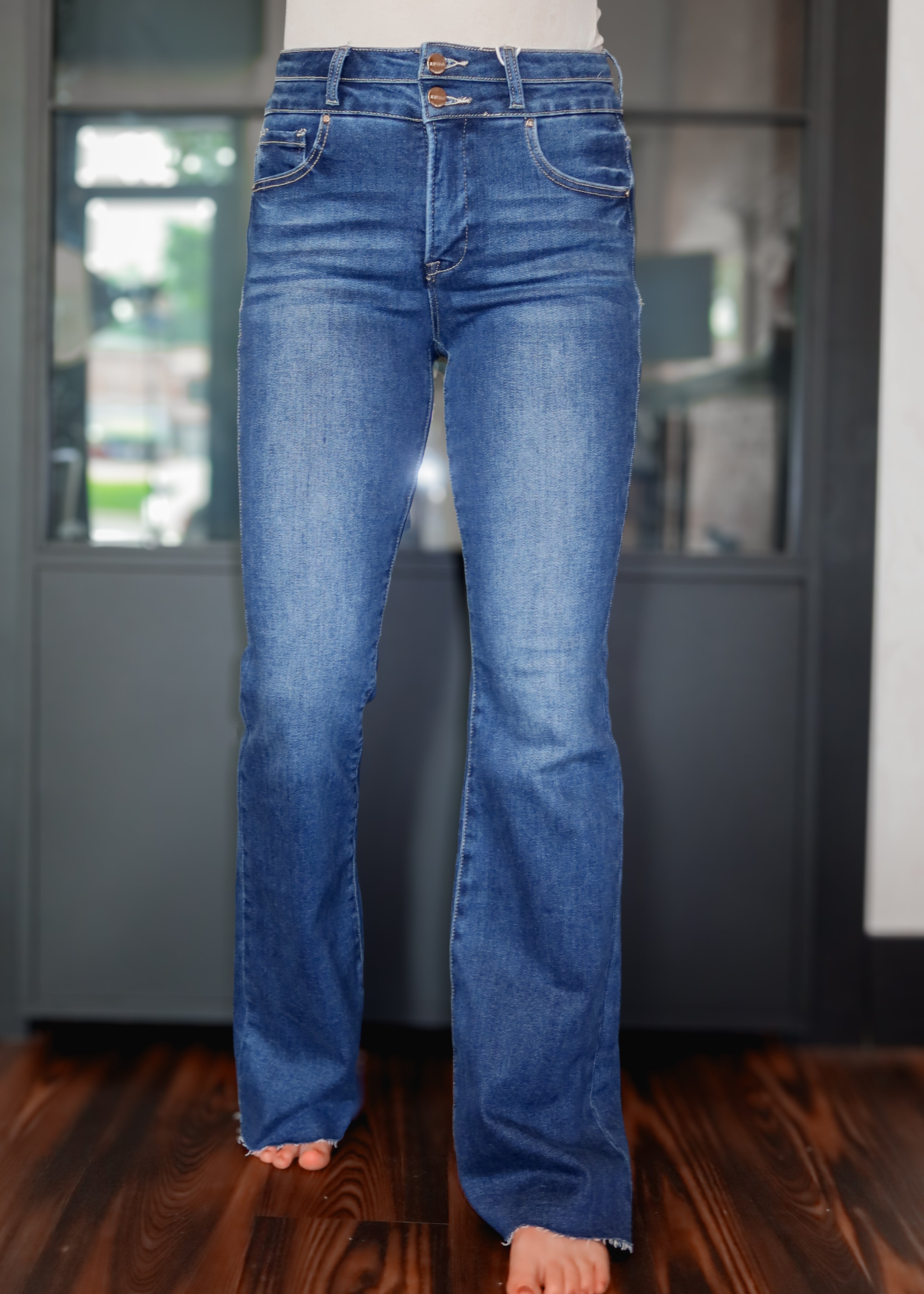 Happiness Trails Boutique - Risen high rise dark wash denim bootcut jeans