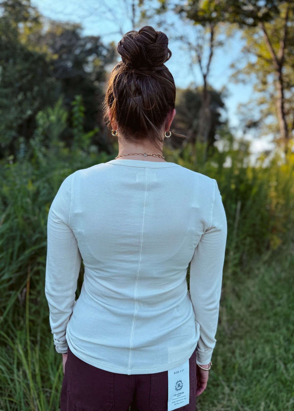 Happiness Trails Boutique - Cream Henley long-sleeved top