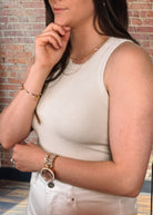 Happiness Trails Boutique - Light taupe ribbed tank