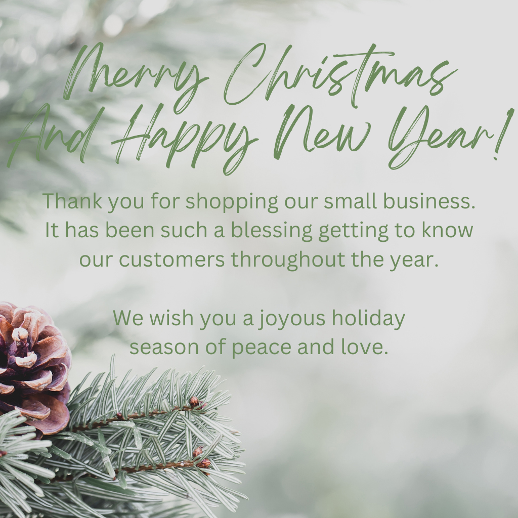 Merry Christmas And Happy New Year!  Thanks for Shopping Small Business