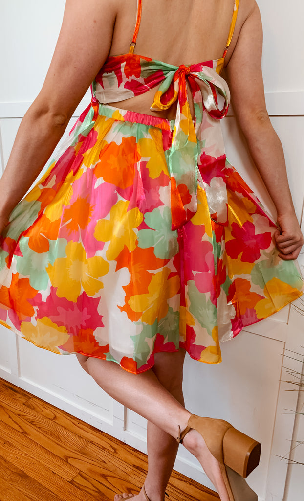 Fuchsia multi colored dress