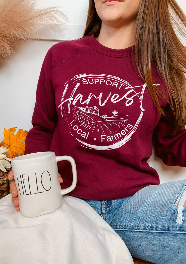 Harvest Support Local Farmers graphic sweatshirt