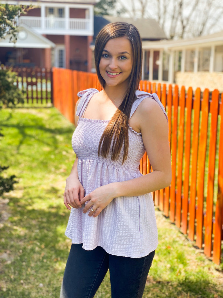 Lavender babydoll tank top