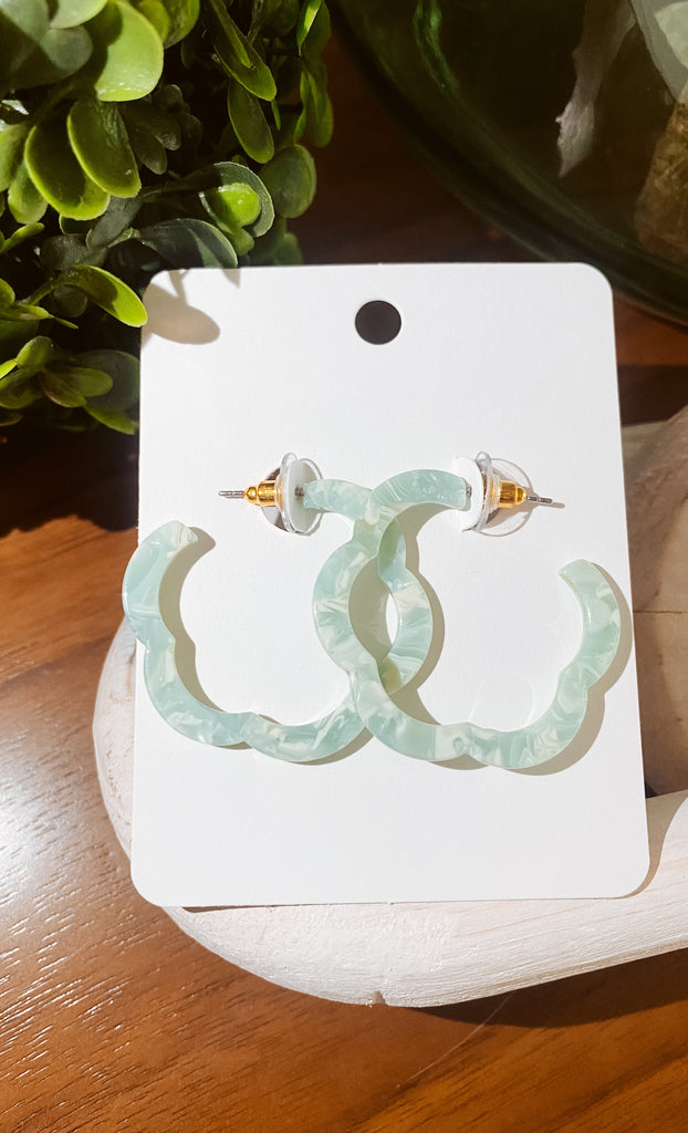 Sage hoop earrings