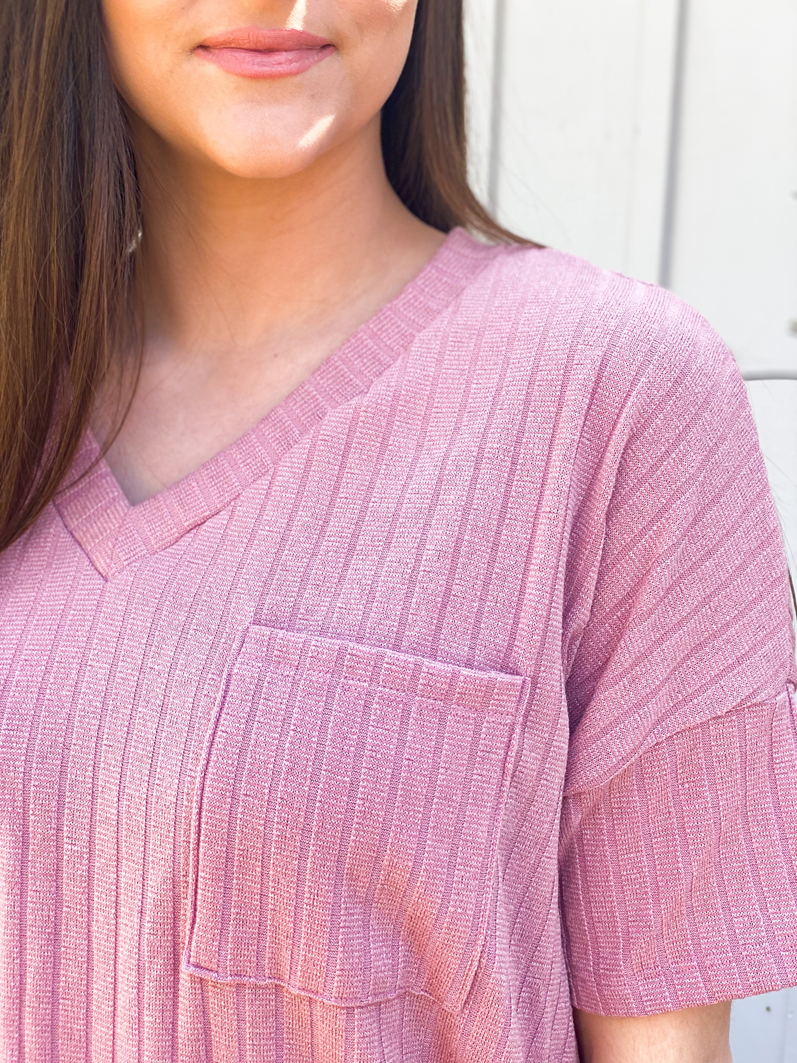 Mauve short sleeve top