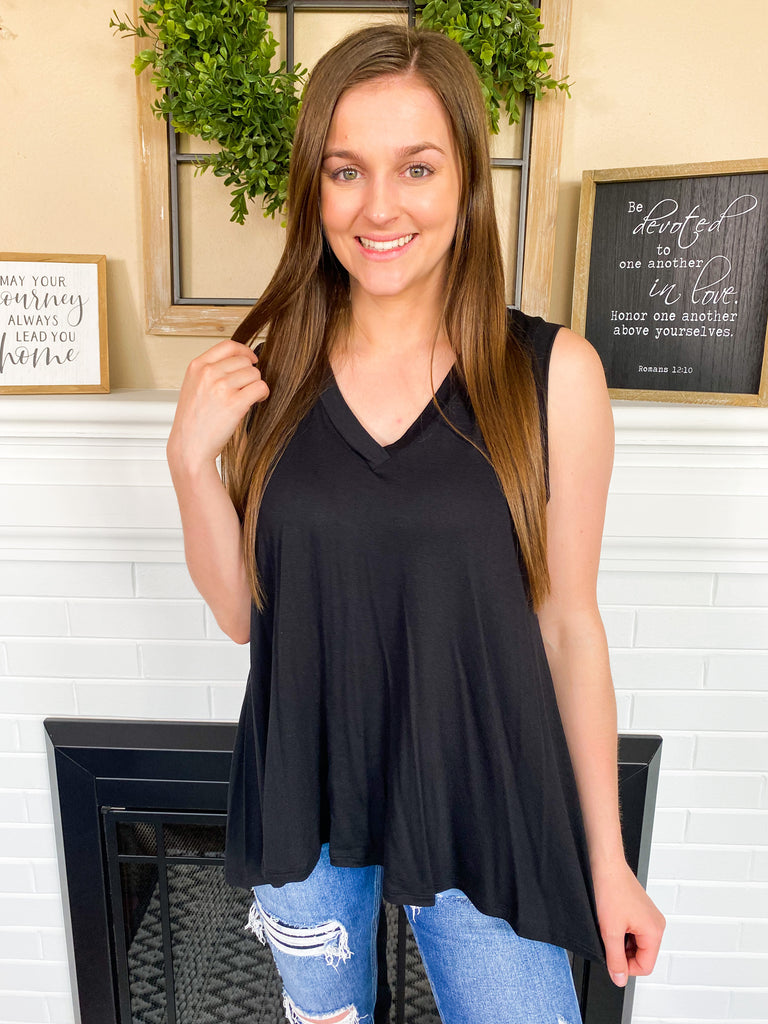 Black babydoll tank top
