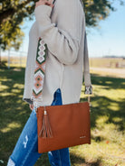 Brown crossbody clutch purse